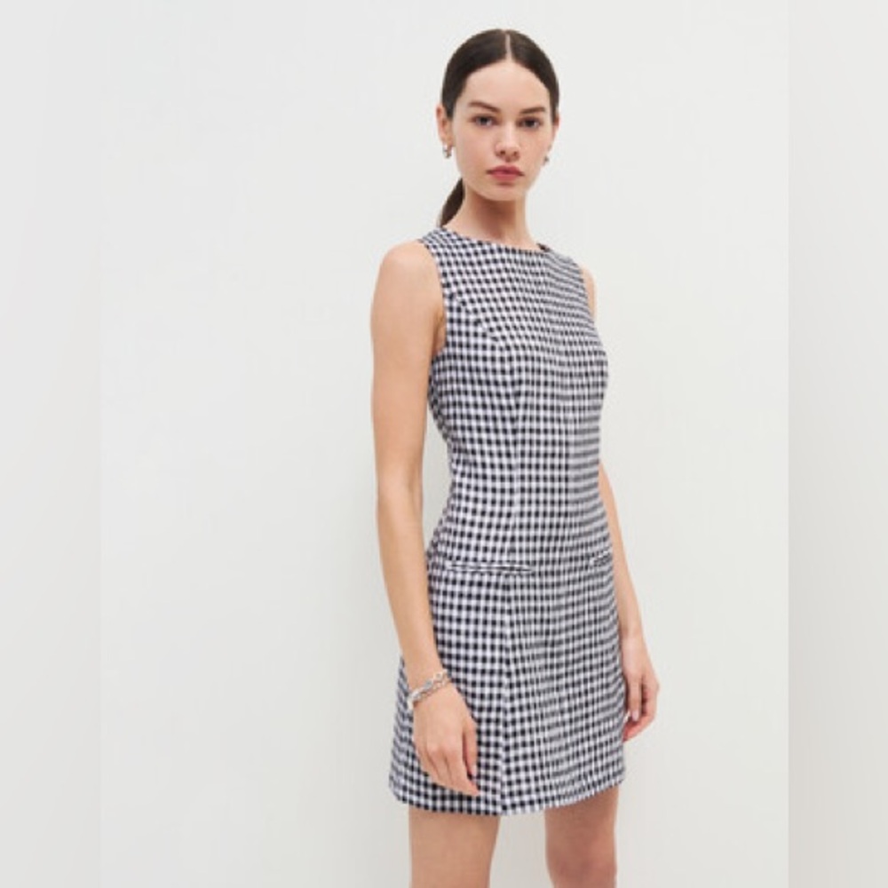 NWT Citron Linen Shift Dress Gingham 10